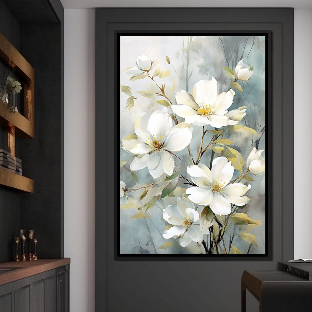 Ethereal Blooms in Mist Canvas Wall Art