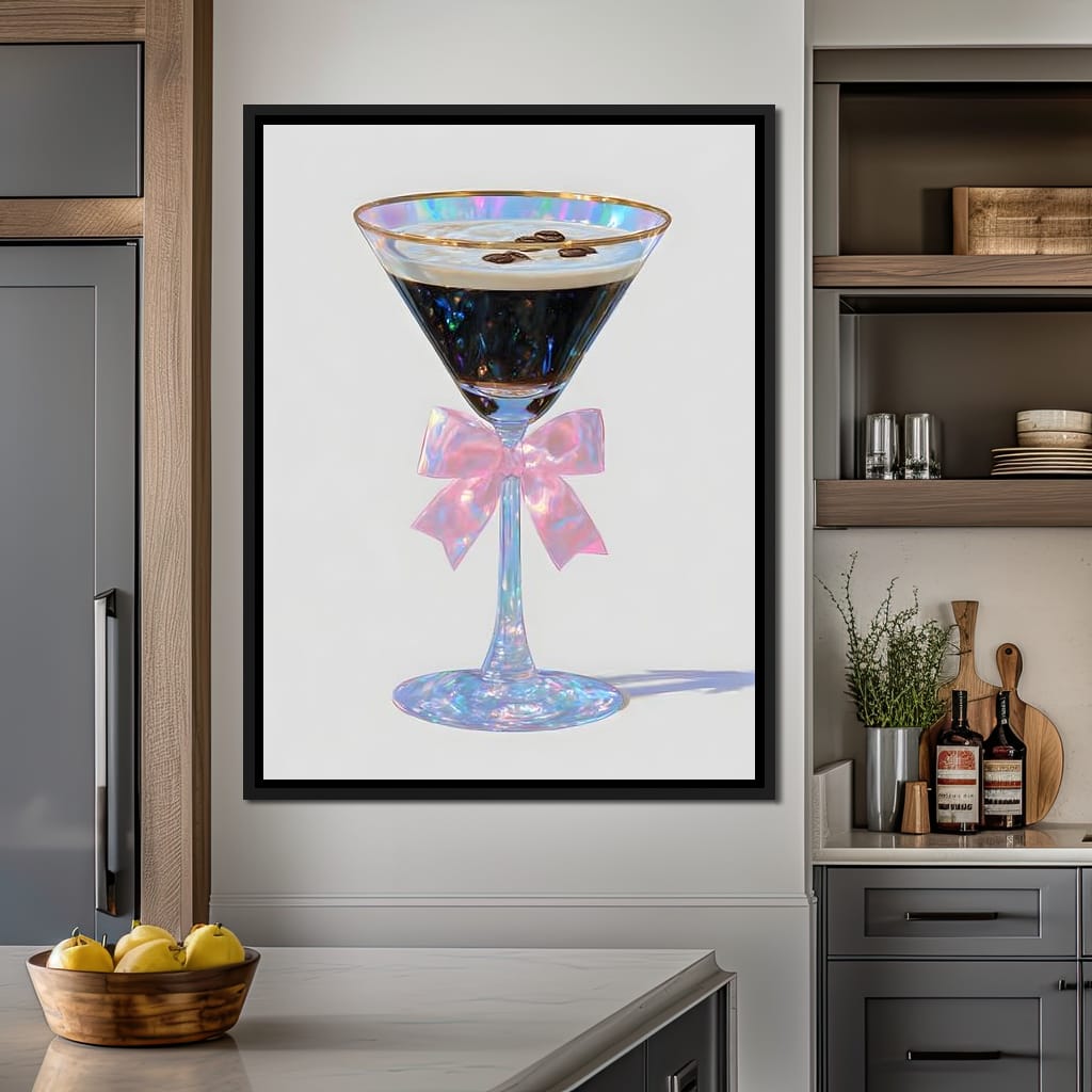 Iridescent Espresso Martini Bow Canvas Wall Art