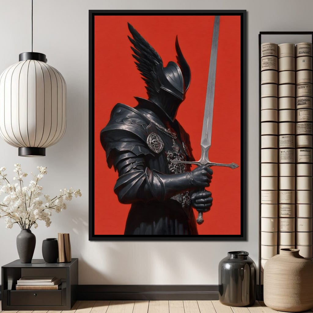 Midnight Vanguard Knight Oath Canvas Wall Art