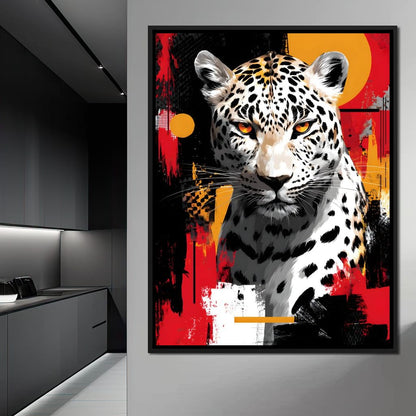 Golden Sun Leopard Stare Canvas Wall Art