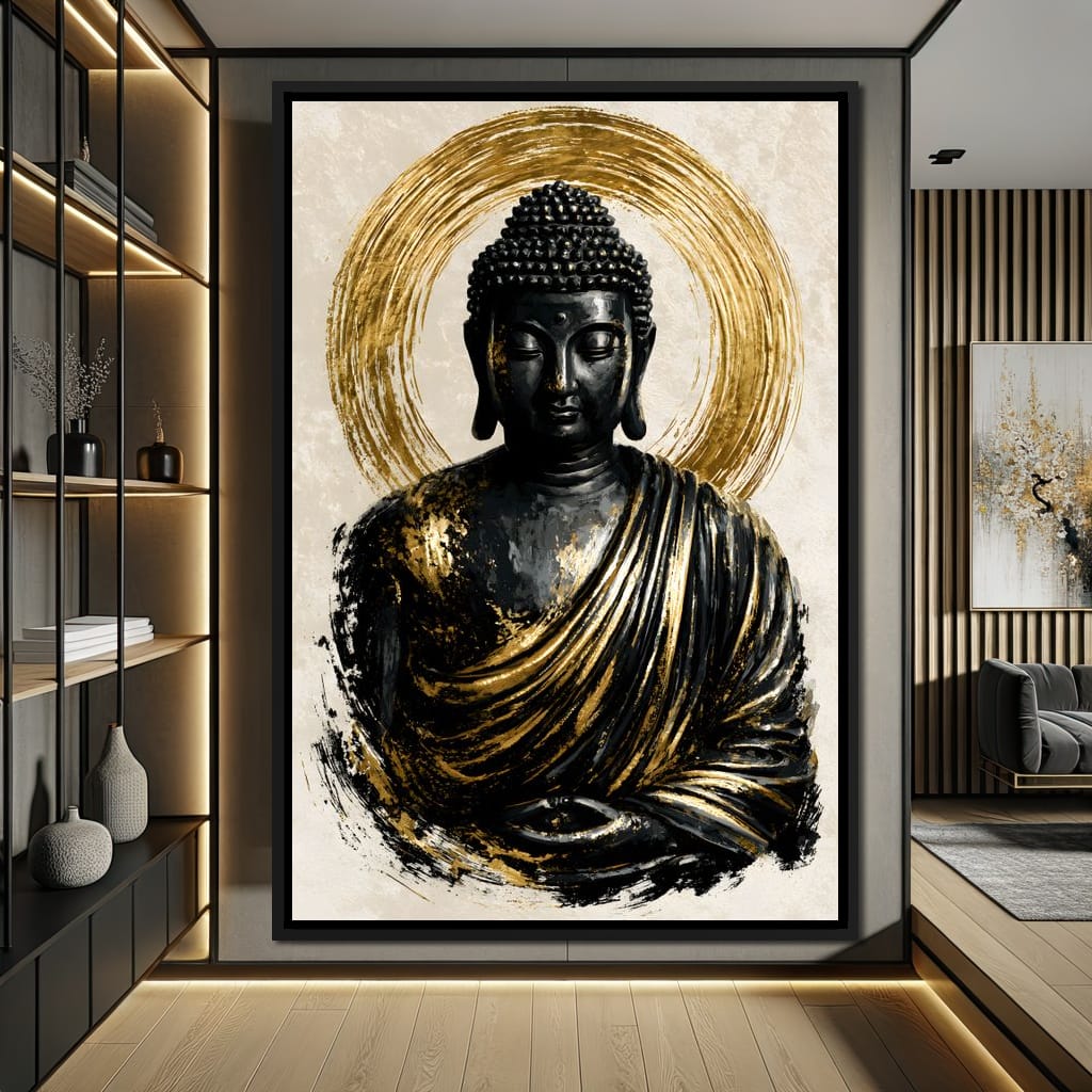 Silent Radiance of the Gilded Soul Canvas Wall Art