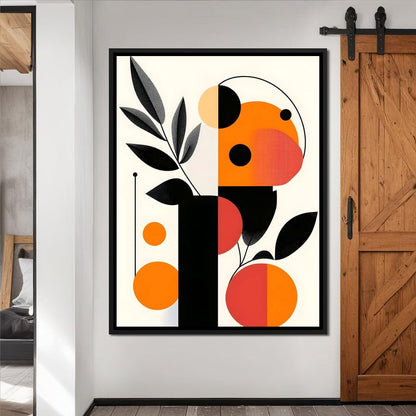 Mid Century Citrus Geometry Canvas Wall Art