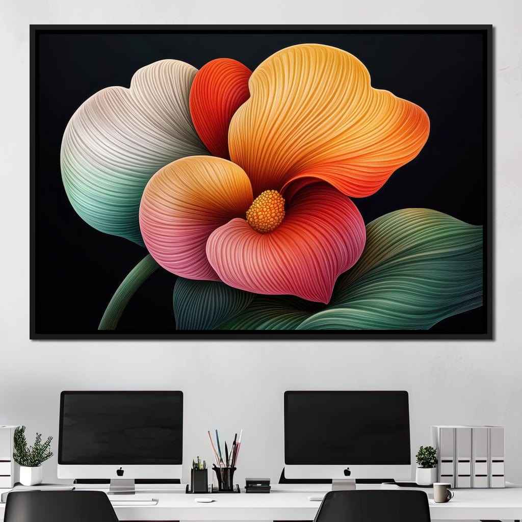 Petals That Dream in Neon Canvas Wall Art