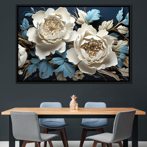 Lovely White Roses Canvas Wall Art