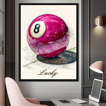 Lucky Eight Billiard Ball Canvas Wall Art