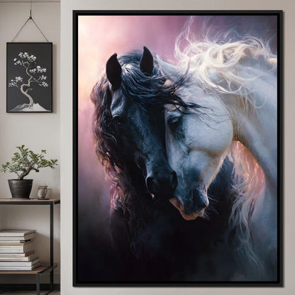 Shadowlight Twin Horses Canvas Wall Art