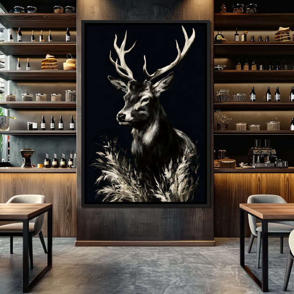 Silent Guardian of the Winter Grass Canvas Wall Art