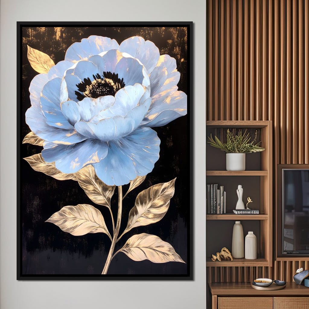 Golden Petal Elegance Bloom Canvas Wall Art