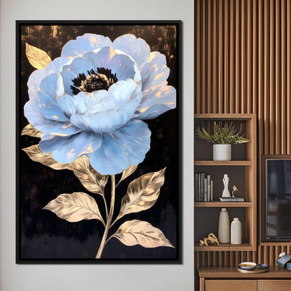 Golden Petal Elegance Bloom Canvas Wall Art