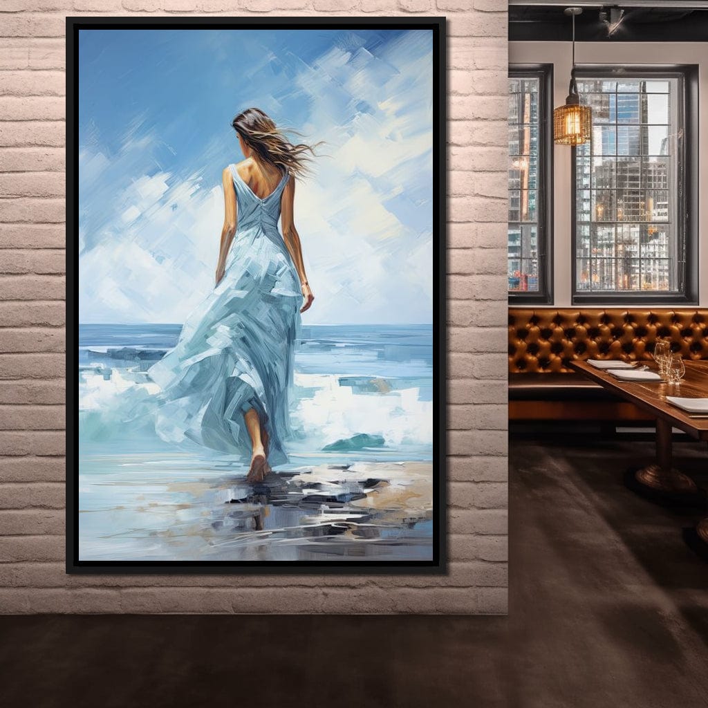 Azure Serenity Stroll Canvas Wall Art
