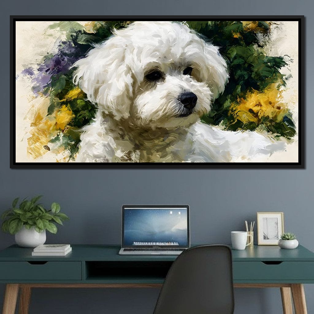 Gentle White Dog Companion Canvas Wall Art