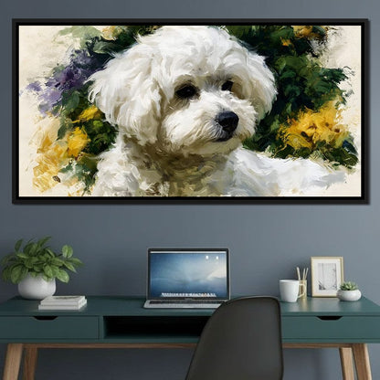 Gentle White Dog Companion Canvas Wall Art