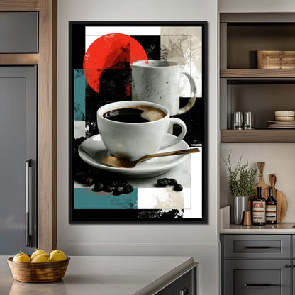 Morning Rituals Within Geometric Forms Canvas Wall Art