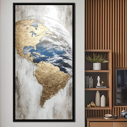 Golden Earth Reflection Canvas Wall Art