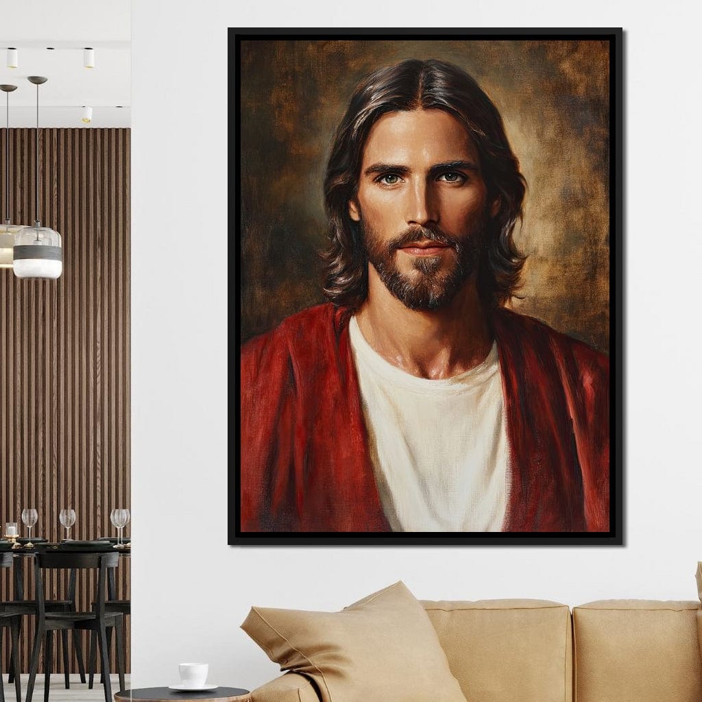 Divine Reflection of Grace Jesus Portrait Canvas Wall Art