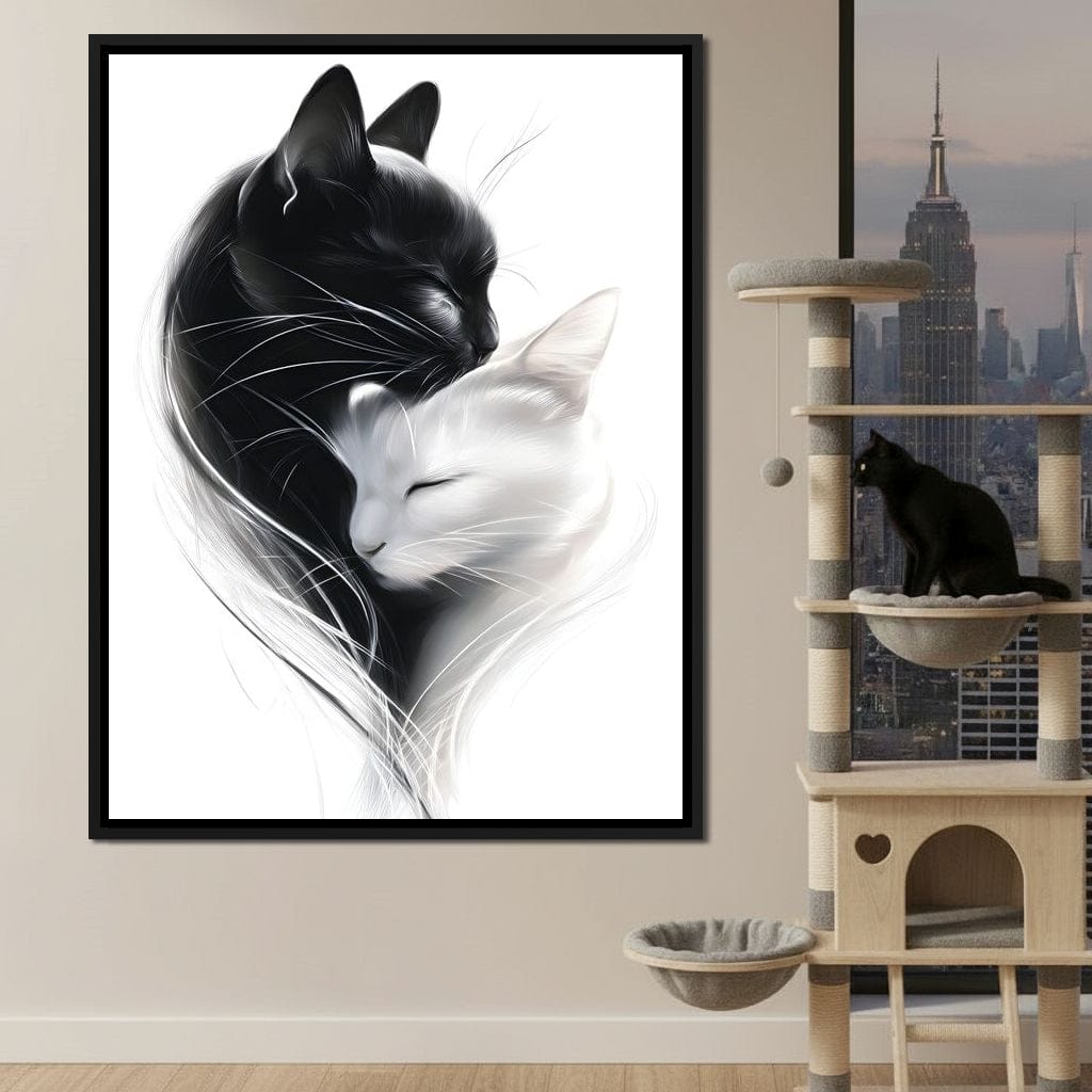 Cats Embrace Canvas Wall Art