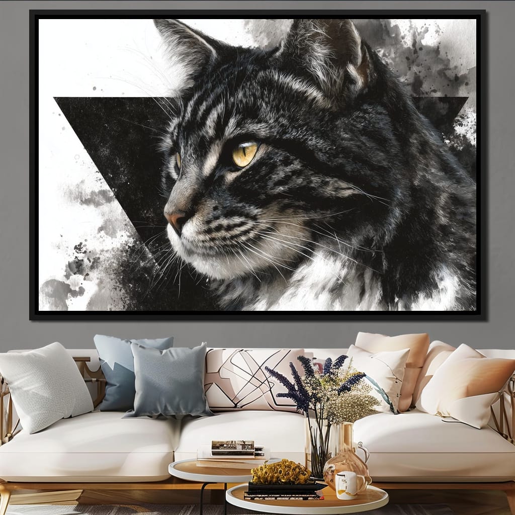 Golden Eyed Tabby Portrait Canvas Wall Art