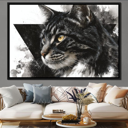 Golden Eyed Tabby Portrait Canvas Wall Art