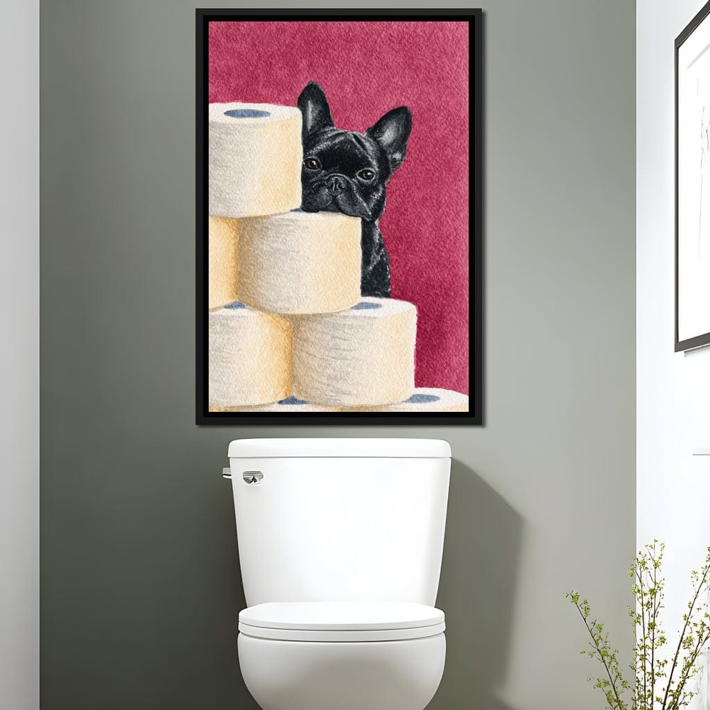 French Bulldog Peekaboo Rolls Canvas Wall Art