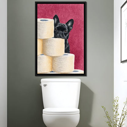 French Bulldog Peekaboo Rolls Canvas Wall Art