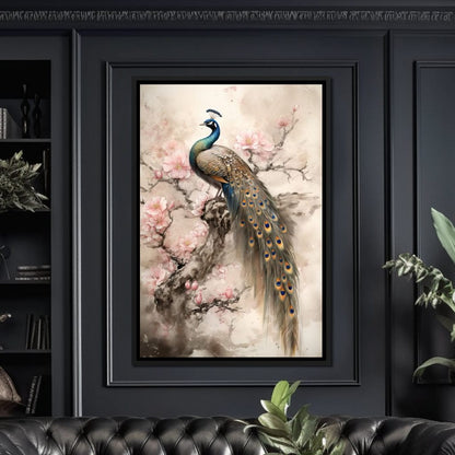 Longtailed Peacock Canvas Wall Art