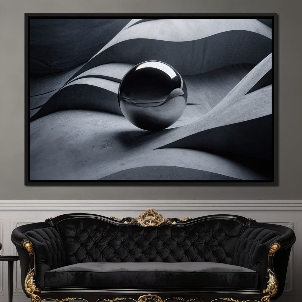 Black Mirror Sphere Canvas Wall Art