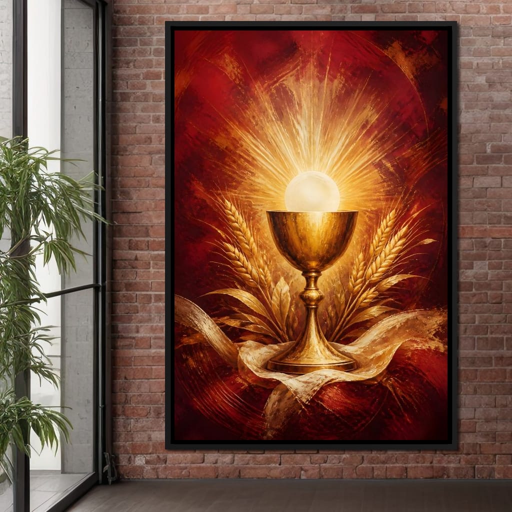 Sacred Grain and Golden Cup Canvas Wall Art