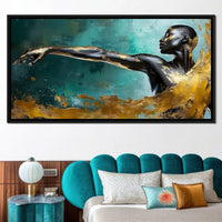 Golden Essence of Movement Canvas Wall Art