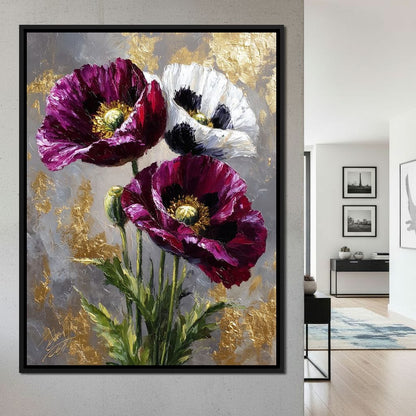 Golden Poppy Petal Sonata Canvas Wall Art