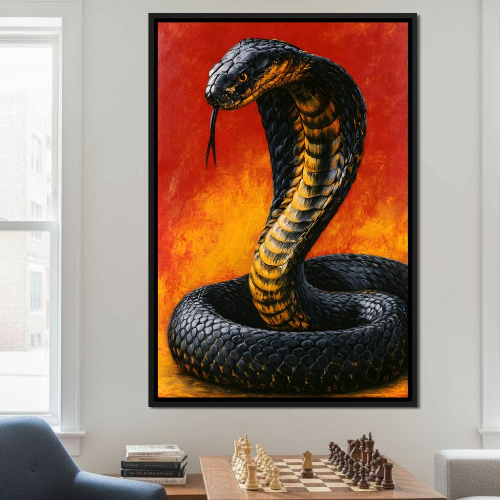 Airbrush Cobra Retro Style Canvas Wall Art