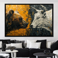 Bear & Bull Majestic Beast Enchantment Canvas Wall Art