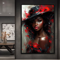 Sable Elegance with Poppy Flair Canvas Wall Art