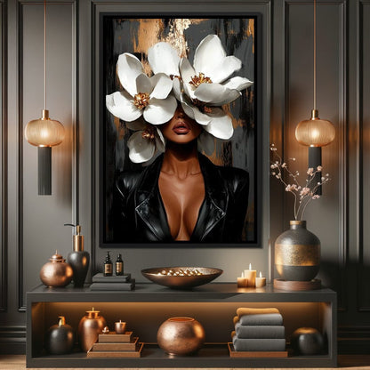 Golden Petals of Elegance Canvas Wall Art