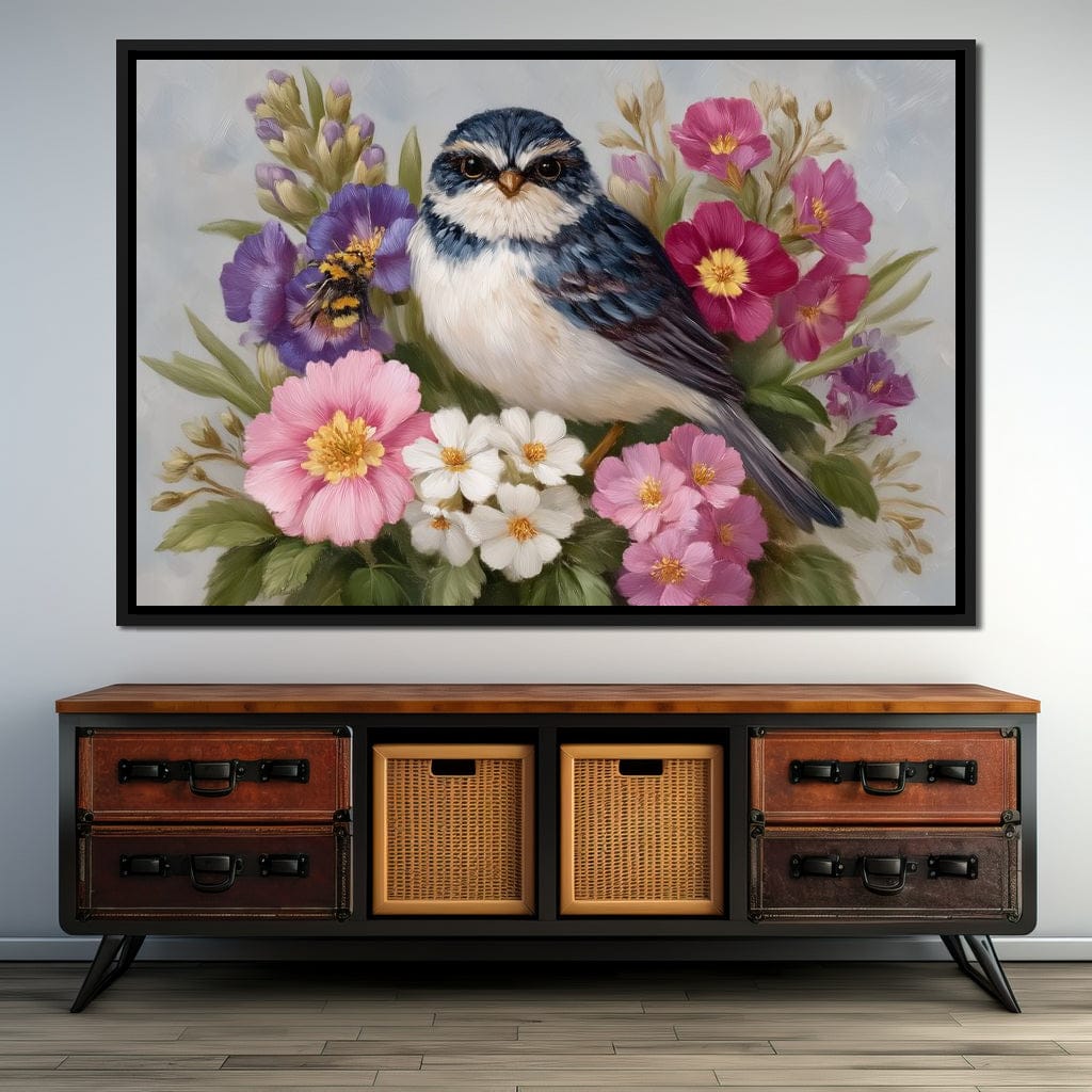 Bluebird Garden Blossom Song Canvas Wall Art
