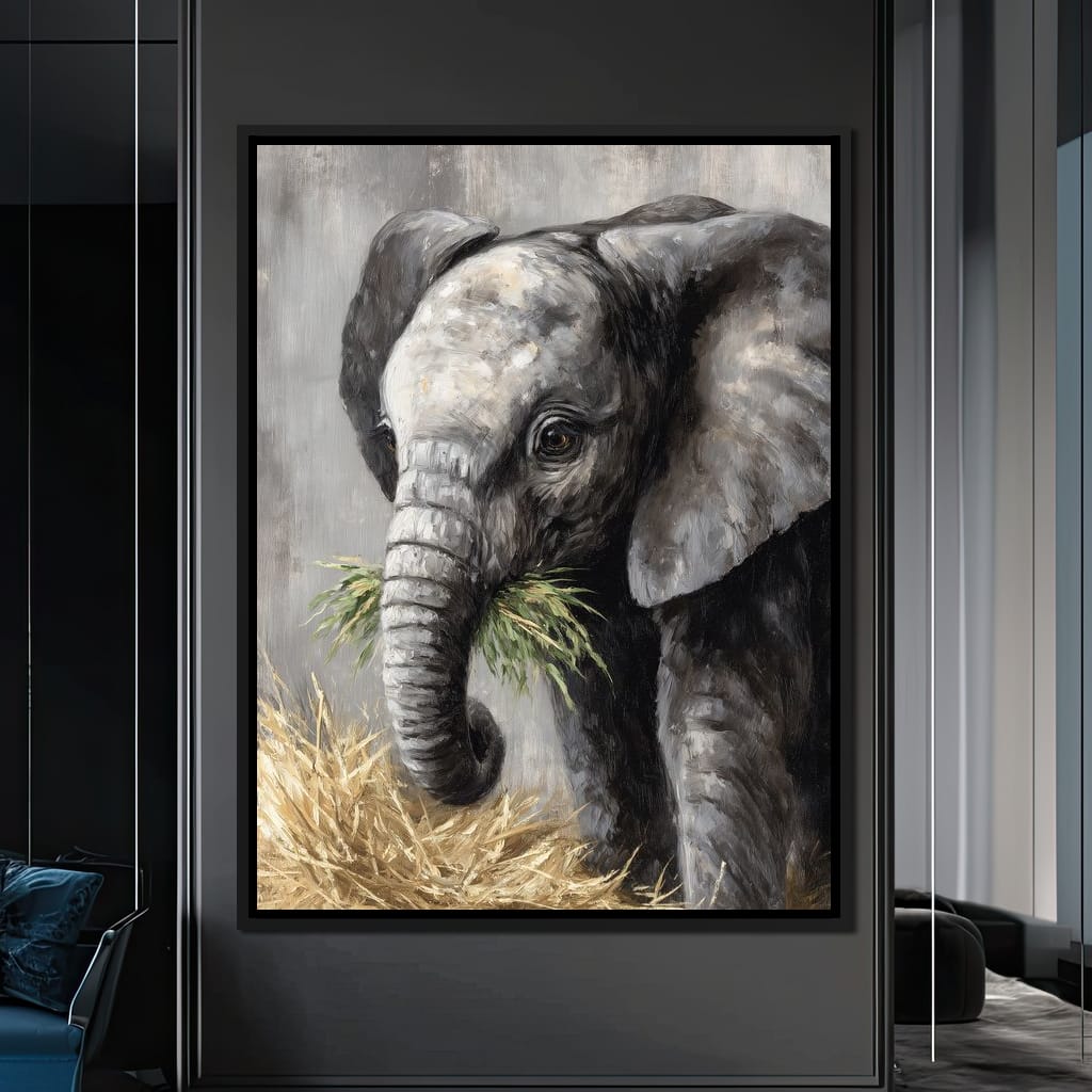 Gentle Giant Elephant Portrait Canvas Wall Art