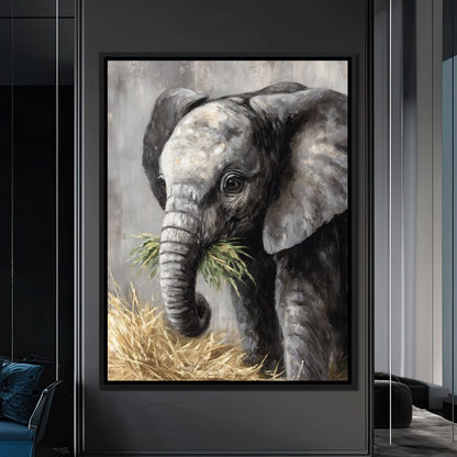 Gentle Giant Elephant Portrait Canvas Wall Art