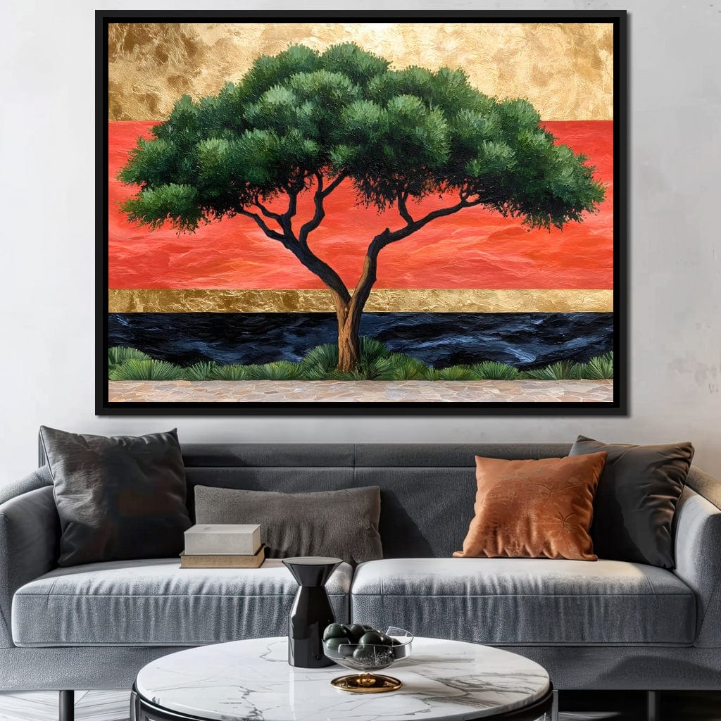 Majestic Dawn Tree Harmony Canvas Wall Art