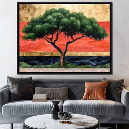 Majestic Dawn Tree Harmony Canvas Wall Art