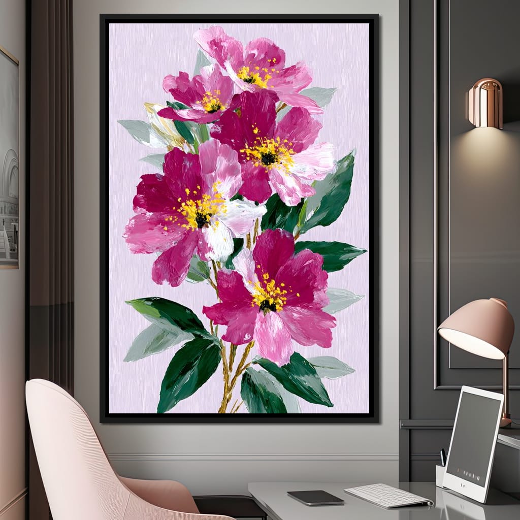 Pink Peony Garden Canvas Wall Art