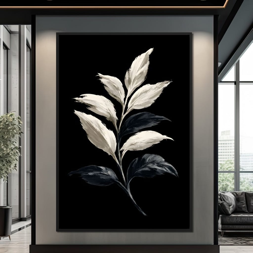 Silent Presence of Pale Leaves Canvas Wall Art
