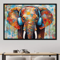 Elephant's Echoing Melody Canvas Wall Art
