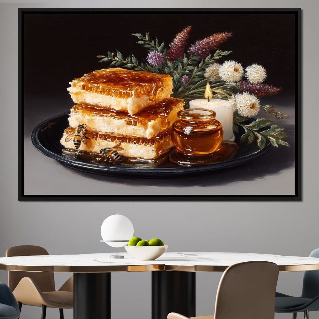 Golden Honeycombs Canvas Wall Art