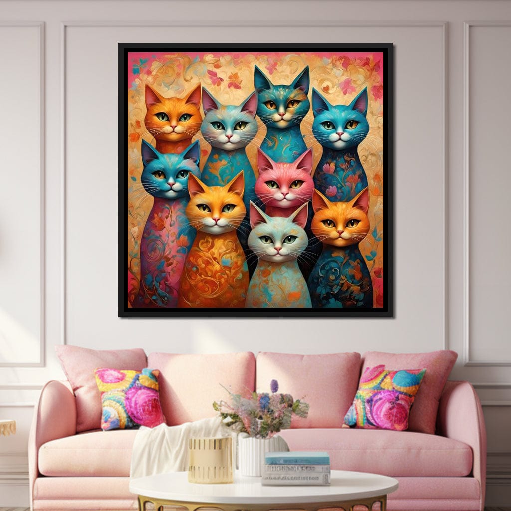 Cat Kaleidoscope Canvas Wall Art