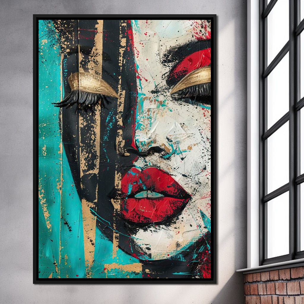Golden Gaze Through Turmoil Canvas Wall Art