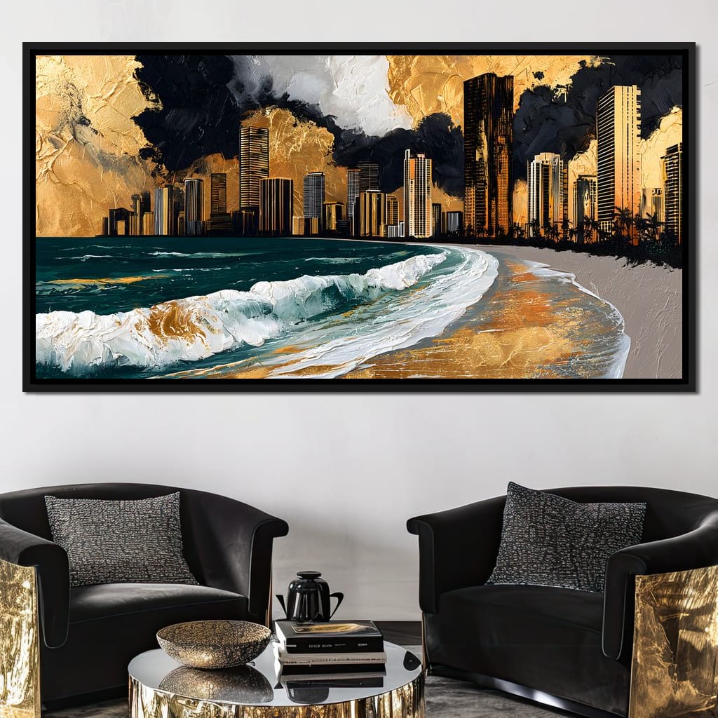 Gilded Towers Beyond The Tides Canvas Wall Art