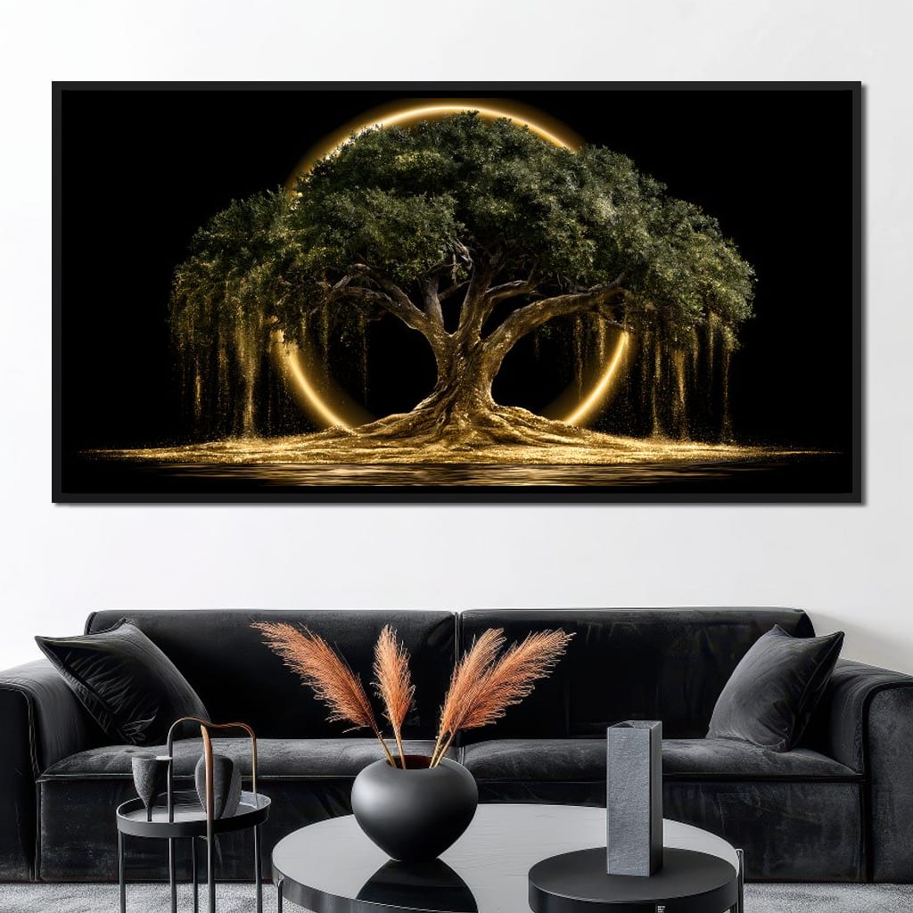 Ancient Tree Upon The Hollow Moon Canvas Wall Art