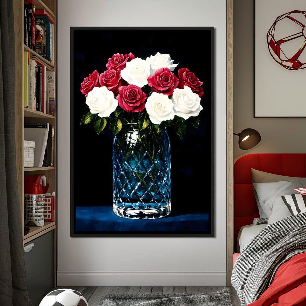 Velvet Petals Crystal Blooms Canvas Wall Art