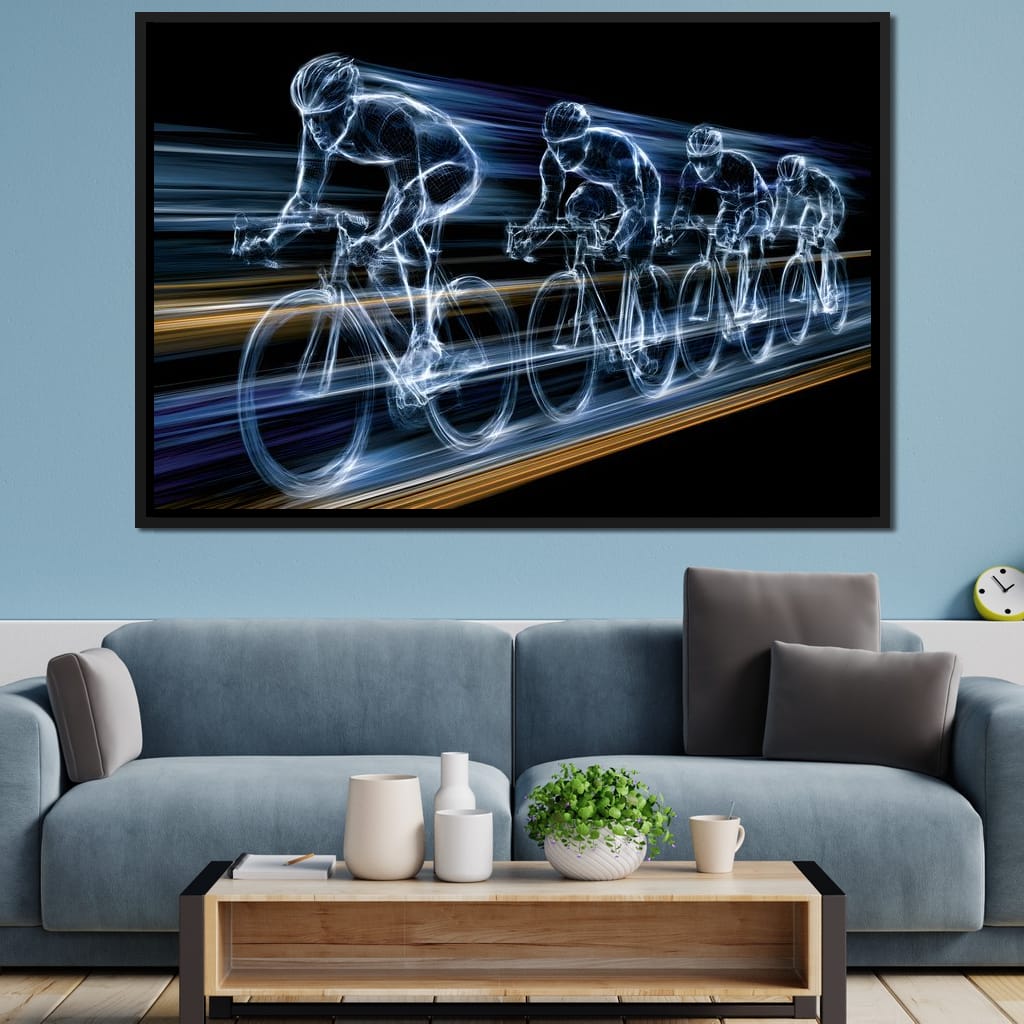 Velocity of the Wireframe Peloton Canvas Wall Art