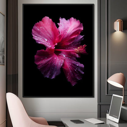 Rainkissed Pink Hibiscus Petals Canvas Wall Art