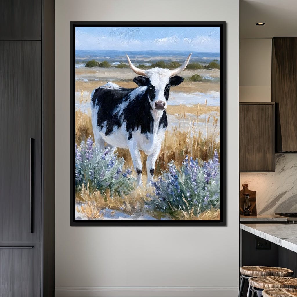 Longhorn Meadow Wildflowers Canvas Wall Art